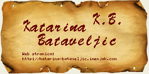 Katarina Bataveljić vizit kartica